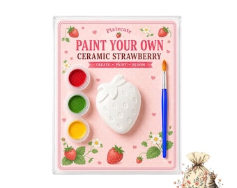 Strawberry Painting Party Favors for Kids, DIY Plaster strawberry, Craft paint Kits, Birthday Activity Gift, strawberry plaster paint