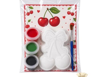 Cherry on the top Painting Party Favors for Kids, DIY Plaster cherry , Craft paint Kits, Birthday Activity Gift, cherry on the top