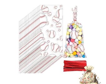 baseball Treat Bags: Birthday Party Favors, 5 Piece Set