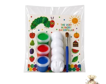 hungry caterpillar Painting Party Favors for Kids, DIY Plaster caterpillar, Craft paint Kits, Birthday Activity Gift, hungry caterpillar