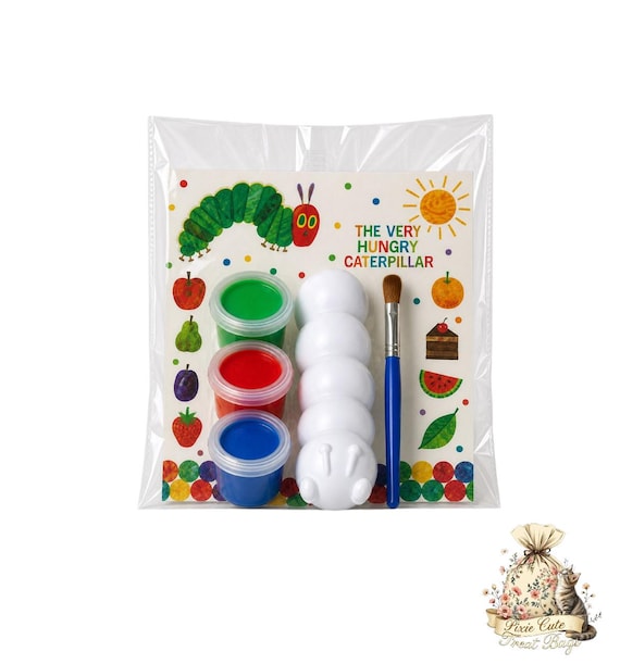 hungry caterpillar Painting Party Favors for Kids, DIY Plaster caterpillar, Craft paint Kits, Birthday Activity Gift, hungry caterpillar