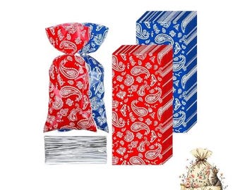 bandana treat Bags: Birthday Party Favors, 5 Piece Set