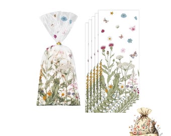 Wildflower Treat Bags: Birthday Party Favor, Set of 5