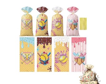 drip Softball Treat Bags: Birthday Party Favors, 5 Piece Set