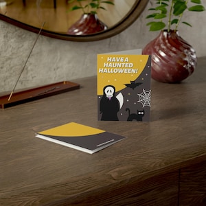 Set Halloween-wenskaarten - griezelige wensen, perfect voor Halloween-feestjes, trick-or-treat, herfstfeesten, 1-10 stuks met enveloppen