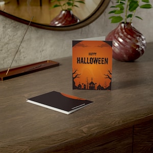 Ensemble de cartes de voeux d'Halloween - Souhaits fantasmagoriques, parfait pour les fêtes d'Halloween, des bonbons ou un sort, les célébrations d'automne, 1 à 10 pièces avec enveloppes