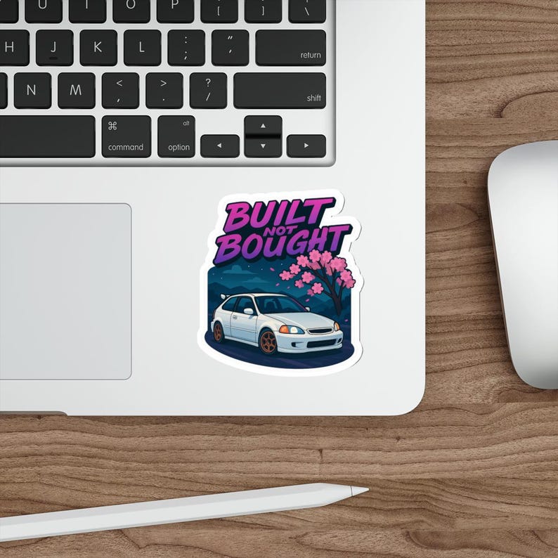 Built Not Bought JDM Sticker White Honda Civic EK9 Decal | JDM Car ...