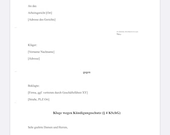 Kndigungsschutz Klage PDF Deutsch - Etsy.de Kndigungsschutz Klage PDF Deutsch - Etsy.de