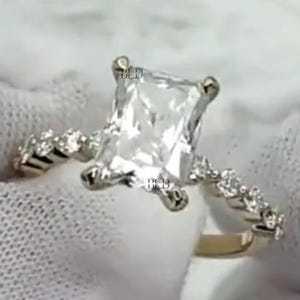 2.5 CT Radiant Cut Solitaire Engagement Ring 14K Yellow Gold Ring Moissanite Diamond Wedding Anniversary Ring Proposal Ring