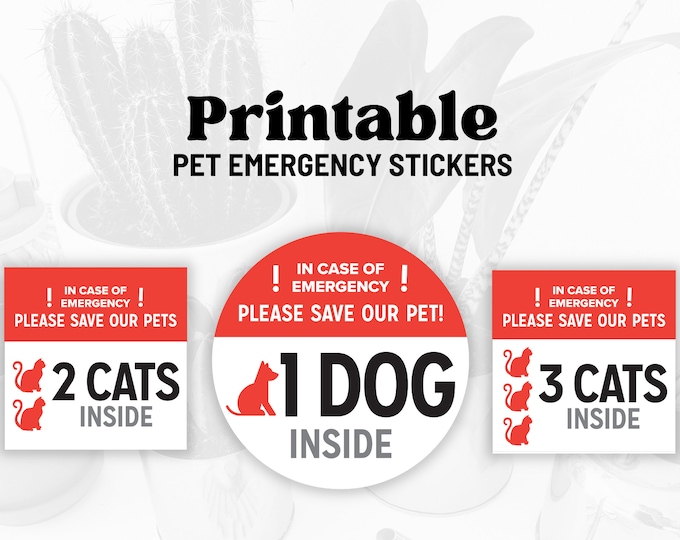 Emergency Pet Window Sign SVG, Pet Emergency Fire SVG, Cricut Cut File ...