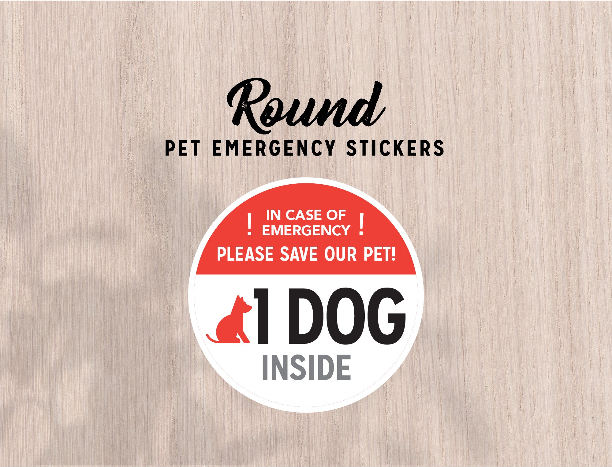 1 Dog Pet Inside Emergency Sticker With Names Emergency Pet Etsy