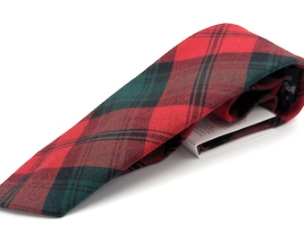 Gents Kerr Modern Tartan Neck Tie - 100% Pure Wool Scottish Clan Tie, Handmade In Scotland