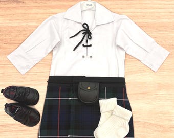 Mackenzie Tartan Baby Kilt Outfit: Handmade Scottish Highland Set