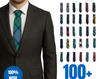 Corbata de tartán 100% lana: accesorio clásico para hombre, fabricado en Escocia.
