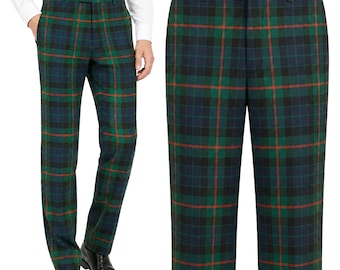 Men's Gunn Tartan Trousers: Expandable Waist, Scottish Check Design