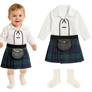Black Watch Tartan Baby Kilt Outfit: Handgjort skotskt nyföddset