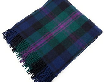 Baird 100% Pure Wool Tartan Blanket: Scottish Plaid Throw, Warm Rug (74x62")