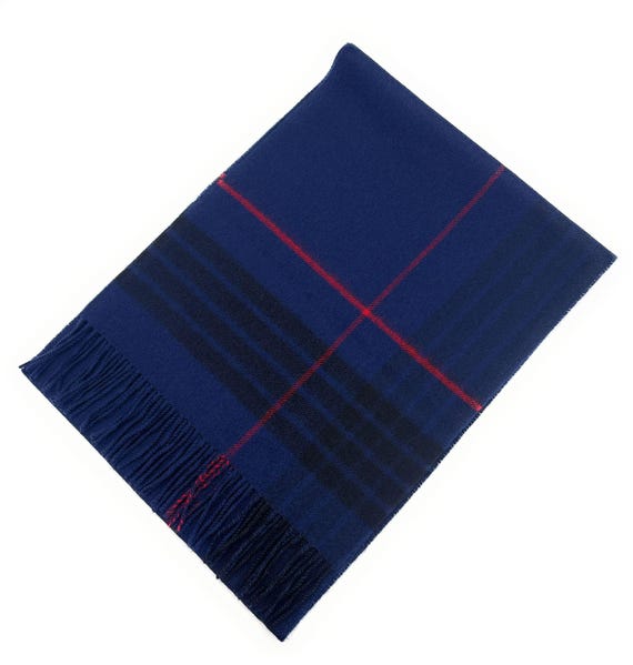 Écharpe Tissée Camel Active à Carreaux Pour Homme - Bleu Nuit, Taille Unique