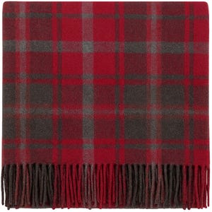 Dark Maple Tartan Wool Blanket: Scottish Plaid Throw, Travel & Home