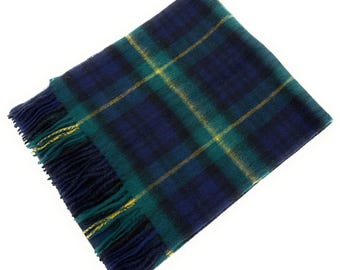 Bufanda de tartán de lana de cordero: Gordon Clan Plaid, lana cepillada (30,5 x 152 cm)