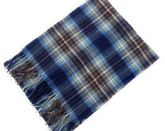 Lamswollen tartan sjaal: Schotse Holyrood-ruit, unisex wintersjaal