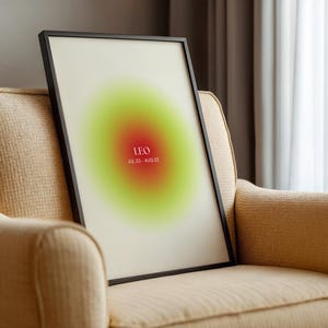 Leo Zodiac Poster: Minimalist Astrology Art Print, Horoscope Decor