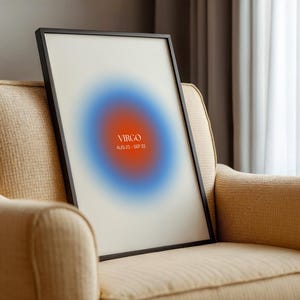 Virgo Zodiac Poster – Astrology Digital Print, Virgo Wall Art, Minimalist Horoscope Decor, Star Sign Download, Virgo Birthday Gift