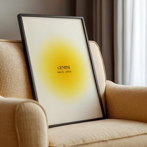 Gemini Zodiac Print: Minimalist Astrology Wall Art