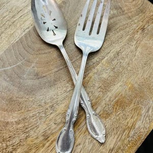 Vintage Silver-Plated Serving Spoon and Fork