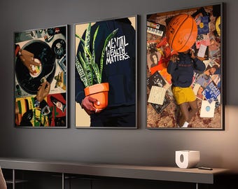 Mental Health Matters, Black Man Wall Art, Hypebeast Room Decor, Man Cave Poster (Digital-3)