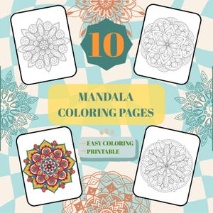 Mandala Coloring Pages, Printable Mandala Art, Relaxing Line Art, Adult Coloring Sheets, Mindfulness Activity, PDF Download, Zen Designs