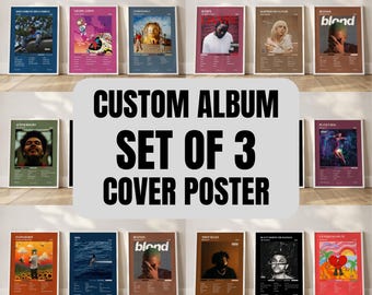 Juego de 3 pósteres personalizados con portadas de álbumes, elige cualquier álbum, arte mural HypeBeast (digital)