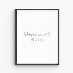 Mexico City Line Art, Minimalist Mexico City Print, Mexico Travel Poster, Urban Wall Art, Mexican Silhouette Decor, Digital Download