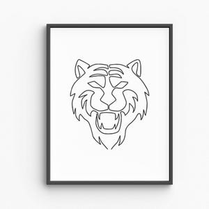 Lion Line Art, Tierlinie Kunstdruck, Tierzeichnung, Lion Art Line, minimalistische Wandkunst, Schlafzimmerwandkunst, digitaler Download.