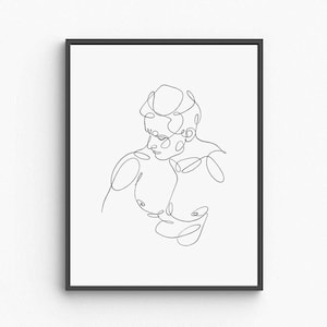 Minimalist Man Line Art, Male Silhouette Drawing, Masculine Wall Decor, Figure Sketch Printable Wall Art