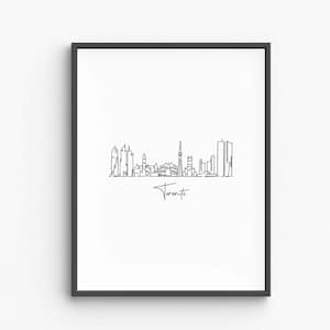 Toronto Line Art, Minimalist Toronto City Print, Canada Travel Poster, CN Tower Silhouette, Urban Wall Art, Digital Download