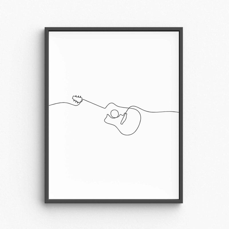 Guitar Wall Art Minimal - Etsy UK
