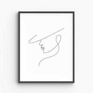 Minimalistische Frau Silhouette Line Art, elegante weibliche Figur Zeichnung, weibliche Körper Kontur, moderne Wanddekoration, druckbare Wandkunst