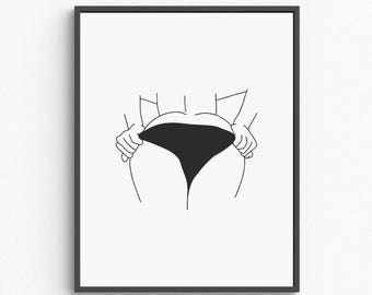 Stampa artistica minimalista di una donna, decorazione sensuale per boudoir (download digitale)