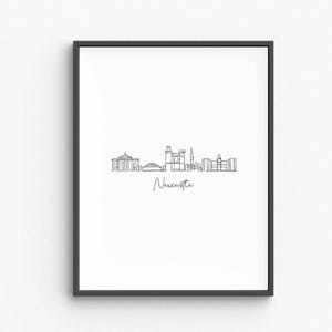 Newcastle Line Art, Minimalist Newcastle City Print, UK Travel Poster, British Wall Art, Urban Silhouette Decor, Digital Download