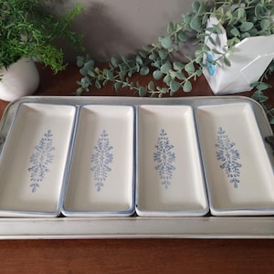 Vintage Pfaltzgraff Yorktowne Serving Tray with Stoneware Dishes
