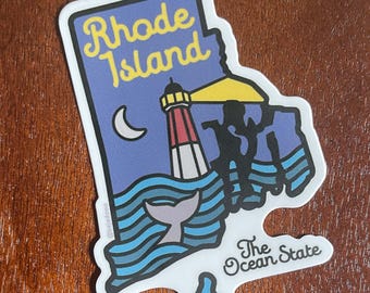 Sticker Rhode Island bij nacht