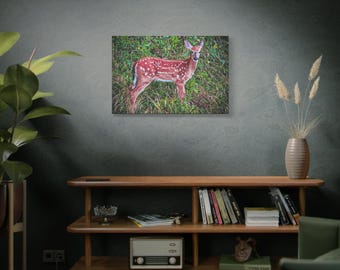 Deer Canvas Print, Nature-Themed Woodland Animal Art