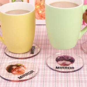 Personalised Coaster Customised Marble  Acrylic Coaster Set Any Text and Your Own Image Photo Coaster
