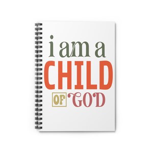 Cuaderno espiral religioso - Línea rayada, Diario del Niño de Dios para notas de sermones y escritura de las Escrituras, Diario devocional, Cuaderno de fe,