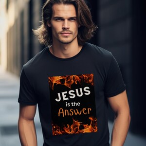 Jesus ist die Antwort, christliches Kleid, christliches Merch, Unisex Softstyle T-Shirt