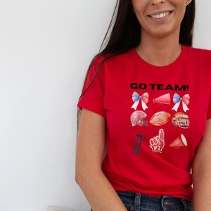 Football and cheer, Football mom shirt, school spirit, Unisex Softstyle T-Shirt