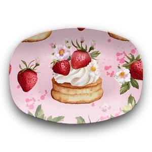Strawberry shortcake, strawberry birthday, spring platter, pink plate