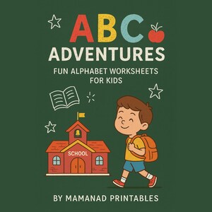 Hojas de trabajo imprimibles para aprender el alfabeto / Hojas de trabajo divertidas para trazar el ABC / Libro de ejercicios para preescolar y jardín de infantes / Actividades de reconocimiento de letras