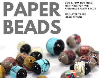 Paper Bead Cut File Template - svg fcm pdf - Two-Step Taper Bead 2 sizes